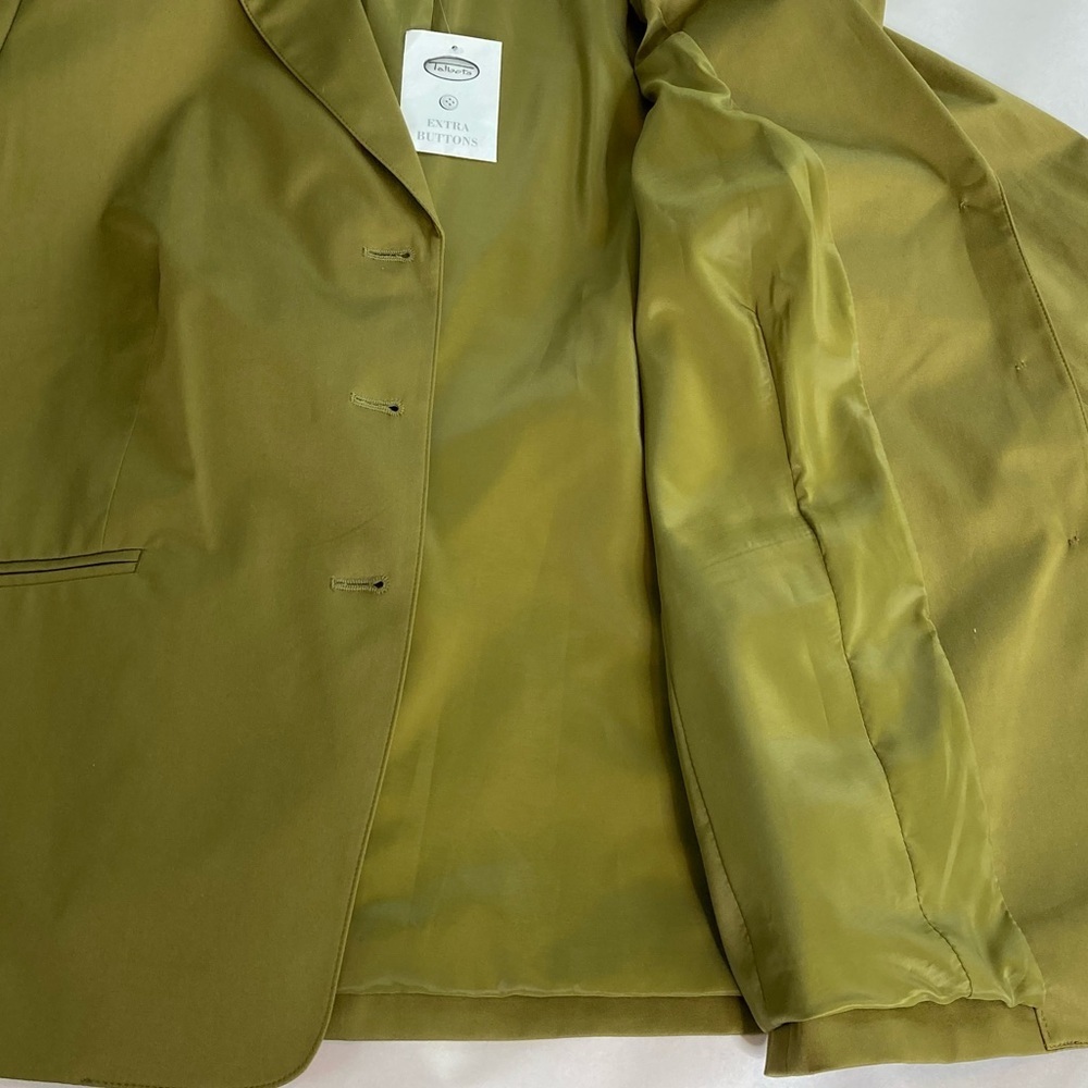 Talbots Three Button Cotton Blend Green Blazer (Plus Size 16W Petite) - Picture 7 of 13